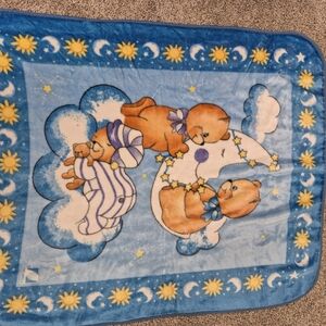 Cozy Blue and Orange Cat Blanket